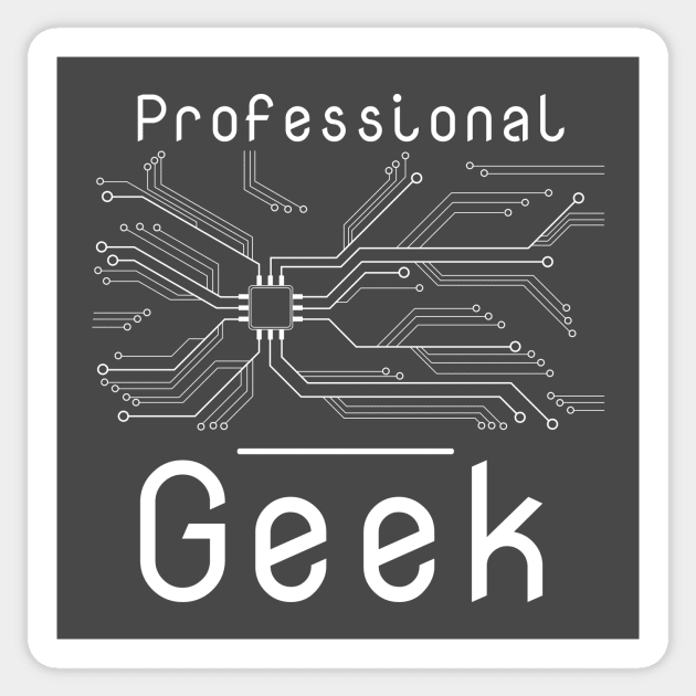 Professional Geek - Circuit Board Sticker by sketchtodigital